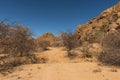 Dirt road in a beautiful landscape, Namibia Royalty Free Stock Photo