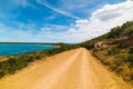 Dirt road in Capo Coda Cavallo Royalty Free Stock Photo