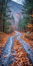 Dirt Road Cutting Through Forest Royalty Free Stock Photo