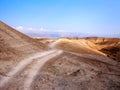 Dirt road in the desert near the Dead Sea Royalty Free Stock Photo