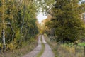 Dirt road in fall colors Royalty Free Stock Photo