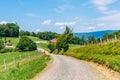 Dirt road and farms in the rural Potomac Highlands of West Virginia Royalty Free Stock Photo