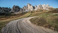 Dirt Road and Hiking Trail Track in Dolomite Italy Royalty Free Stock Photo