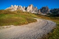 Dirt Road and Hiking Trail Track in Dolomite Italy Royalty Free Stock Photo