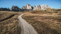 Dirt Road and Hiking Trail Track in Dolomite Italy Royalty Free Stock Photo