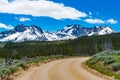 A dirt road leading to the Sawtooth Mountains Royalty Free Stock Photo