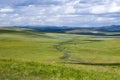 Dirt Road through the Mongolian Steppes