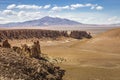 Dirt road in Moon Valley dramatic landscape at Sunset, Atacama Desert, Chile Royalty Free Stock Photo