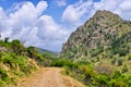 Dirt road in the mountains, Crete, Greece Royalty Free Stock Photo