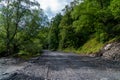 Dirt road in the mountains of Upper Khevsureti, Georgia Royalty Free Stock Photo