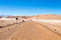 Dirt road perspective view,Chile Royalty Free Stock Photo