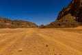 Dirt road Tadrart mountains. Sahara Algeria, Africa Royalty Free Stock Photo