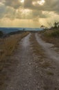 Dirt road in Texas Hill Country about to get wet Royalty Free Stock Photo