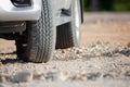 Dirt road tire on dirt track