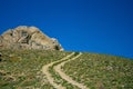 Dirt road at the top of the mountains Royalty Free Stock Photo