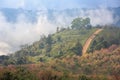 Dirt road track on remote mountain