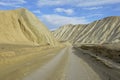 Dirt road at Twenty Mule Team Canyon,  Death Valley, California Royalty Free Stock Photo