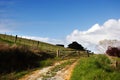 Dirt track to farm gate Royalty Free Stock Photo