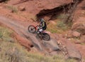 A dirtbike at the cliffhanger competition on labor day in moab