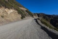 dirth road and footprint in the andes mountain range mendoza argentina Royalty Free Stock Photo