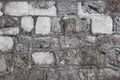 dirty aged stone blocks cement wall for any design texture background. Royalty Free Stock Photo