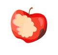 Dirty Apple Nibbled Fruit Vector Illustration