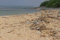 Dirty beach on the island of Little Andaman in the Indian Ocean