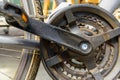 Dirty bicycle chain and pedal Royalty Free Stock Photo