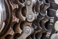 Dirty bicycle drivetrain. Gravel Bike Transmission in Mud Royalty Free Stock Photo