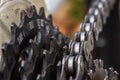 Dirty bicycle drivetrain. Gravel Bike Transmission in Mud. Royalty Free Stock Photo