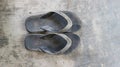 dirty black sandals full of mud Royalty Free Stock Photo