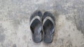 dirty black sandals full of mud Royalty Free Stock Photo