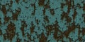 Dirty blue grunge color metallic background with leaks. Painted rusty wall backdrop. Corroded colored dirty steel sheet. Metal Royalty Free Stock Photo