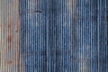 Dirty blue rusty zinc metal sheet wall