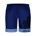 Dirty blue shorts. Vector illustration on a white background.
