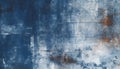 Dirty blue wall with rusty scratched metal plate generated by AI Royalty Free Stock Photo