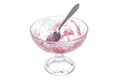 Dirty bowl from strawberries and cream Royalty Free Stock Photo