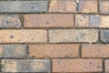 Dirty brick walkway wall
