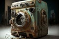 dirty broken machine washing urgently in need of repair