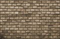 Dirty brown brick wall, grunge, close-up, rough texture of fired clay material, mold showing through. Royalty Free Stock Photo