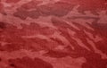 Dirty camouflage cloth with blur effect in red tone