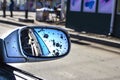 Dirty car rear view mirror
