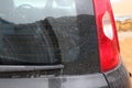 Dirty car rear windshield