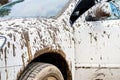 Dirty car in rural areas Royalty Free Stock Photo