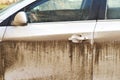 Dirty car side. Royalty Free Stock Photo