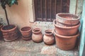 Dirty clay pots