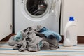 Dirty clothes and washing machine Royalty Free Stock Photo