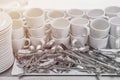 Dirty of dish and kitchenware waiting for wash Royalty Free Stock Photo