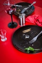 Dirty dishes after dinner Royalty Free Stock Photo