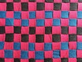 dirty doormat carpet red blue black made from cotton Royalty Free Stock Photo